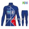 Set Wielershirt Lange Mouw + Fietsbroek Lang 2017 FDJ Kids N002